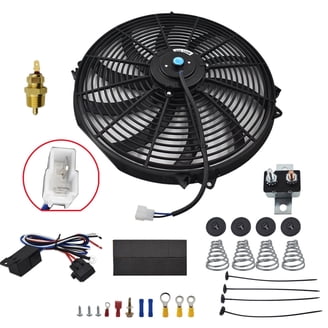 Ventilateur Radiateur 16 Pouces Slim Push Pull 12V 120W Avec Kit Montage Universel Noir