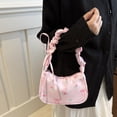 thumbnail image 1 of ZOUBAOQ Local DeliveryColorful Bow Shoulder Bag Pleated Floral Bag Sweet Design Sweet Drawstring Commuter Bag Multifunctional Lightweight Underarm Bag Stylish Womens Bag, 1 of 8