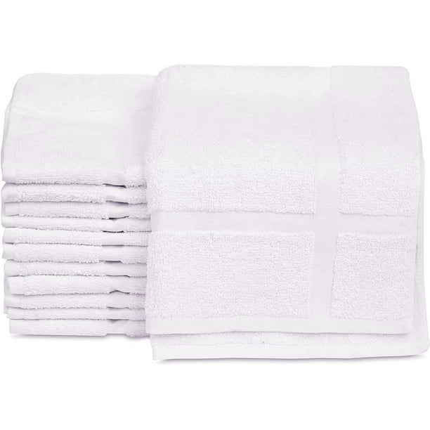GOLD TEXTILES 12 Pack New Cotton Blend Economy White Hotel Bath Mat
