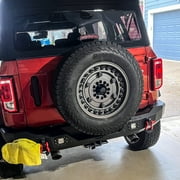 Vijay Compatible with 2021-2022-2023-2024-2025 Bronco Front and Rear Bumper Textured Black Steel with Lights and D-rings