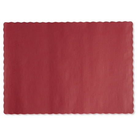 

Hoffmaster Red Solid Color Scalloped Edge Placemats 1000 count