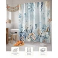 thumbnail image 6 of Shower Curtain Bathroom Set Blue Pumpkin Thanksgiving Sea Starfish Coral Waterproof Fabric Shower Curtains with Grommets&Hooks Gradient Ocean Style Privacy Bath Curtain for Bathtub 36x72in, 6 of 6