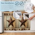 thumbnail image 5 of Rustic Brown Red Star Cabinet Curtains for Kitchen 28"W x 51"L, Barn Farmhouse Vintage Wood Striped Under Sink Skirt Magic Tape Short Curtain Decorative Privacy Panel for Pantry Cabinet Opening, 5 of 9
