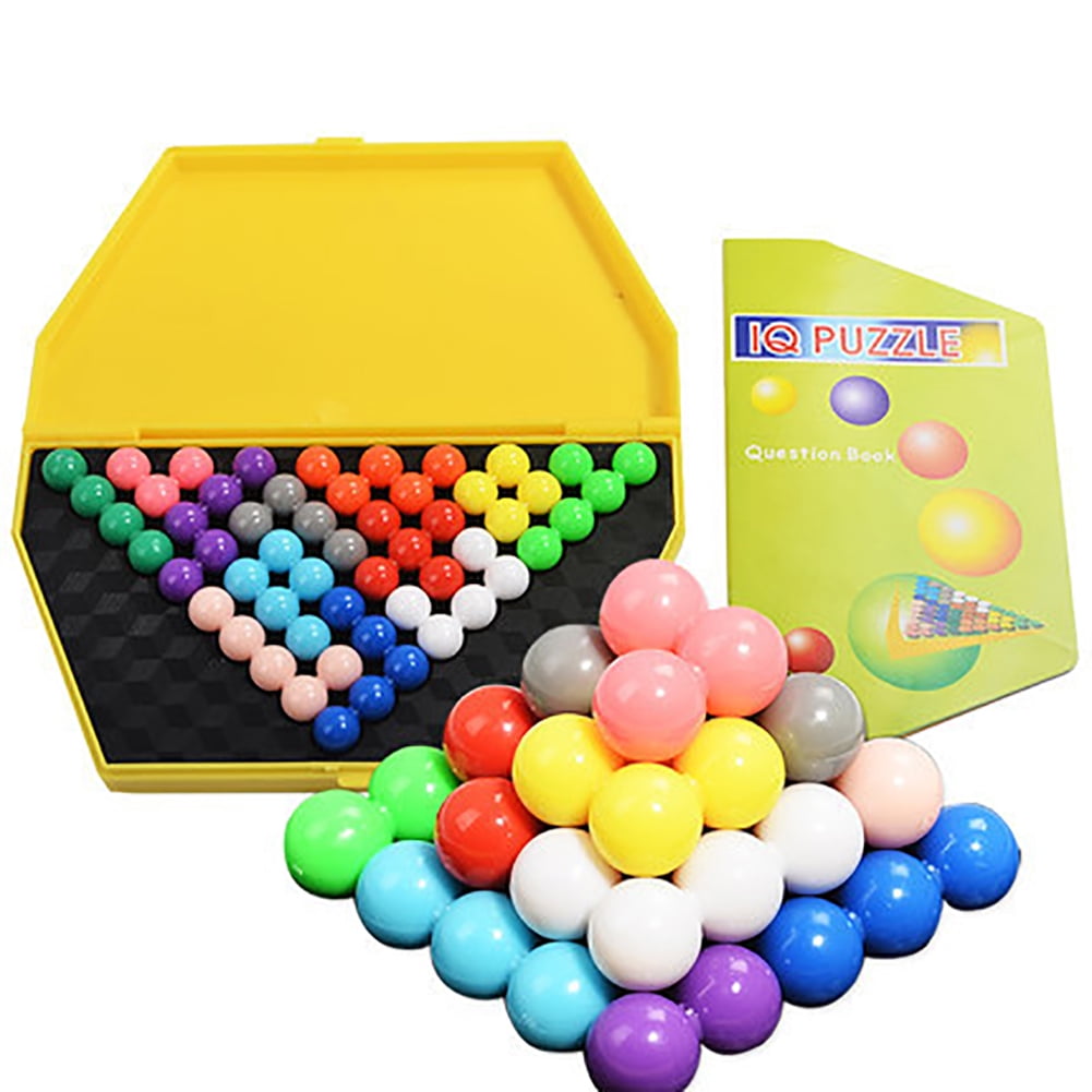 Classic Beads Puzzle Pyramid Plate IQ Mind Game Brain Teaser Educational Toy GL 