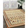 thumbnail image 3 of Ahgly Company Machine Washable Indoor Square Contemporary Brown Gold Area Rugs, 7' Square, 3 of 7