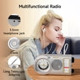 thumbnail image 5 of LC-dolida Portable AM FM SW Radio, Rechargeable Full-Channel Radio with Clock, Best Reception, Large Speaker, Long Telescopic Antenna, Lightweight Mini Radio for Elderly, Home, and Outdoor, Silver, 5 of 10