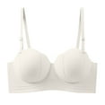 thumbnail image 2 of Amidoa White Bras for Women No Wire Seamless Back-Smoothing Solid Push-up Bra Bralettes for Women S, 2 of 5