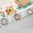 thumbnail image 4 of Erosebridal Kawaii Animal Capybara Curtains Pack of 2 (42x84 Each) For Kids,Colorful Flowers Wildlife Curtains Blackout For Boys Girls,Breathable Home Decor, 4 of 6