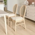 thumbnail image 4 of Gymax Dining Chairs Set of 2 French Style Kitchen Chair w/ Hand-Woven Rattan Backrest, 4 of 9