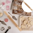 thumbnail image 2 of Spaghetti Pasta Cutter Noodle Lattice Roller Dough Cutter Wooden Rolling Pin, 2 of 9