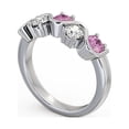 thumbnail image 2 of 0.90 Ct Round Cut Genuine Pink Sapphire Diamond Unique Engagement Eternity Band for her 14K White Gold Size 5, 2 of 7