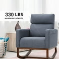 thumbnail image 7 of AVAWING Living Room Rocking Chair, Rocker Fabric Padded Seat Modern Adult Armchair, Solid Wood, Gray, 7 of 7