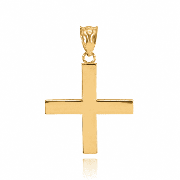 Solid Gold Greek Cross (10K Yellow Gold, Pendant)