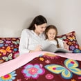 thumbnail image 6 of Homewish Kawaii Butterflies Flowers 3-Piece Full Size Comforter Sets For Teens Female Girls,Spring Garden Bedding Comforter Set,Chic Floral Blossoms Lightweight Bedding Sets,Lightweight Room Decor, 6 of 9