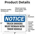 thumbnail image 2 of (2 Pack) Truck Drivers Must Remain With Their Vehicle OSHA Notice Sign, 2 of 7