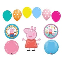 11 pc Peppa Pig Balloon Bouquet Party Decoration Happy Birthday Nick Jr. Cake