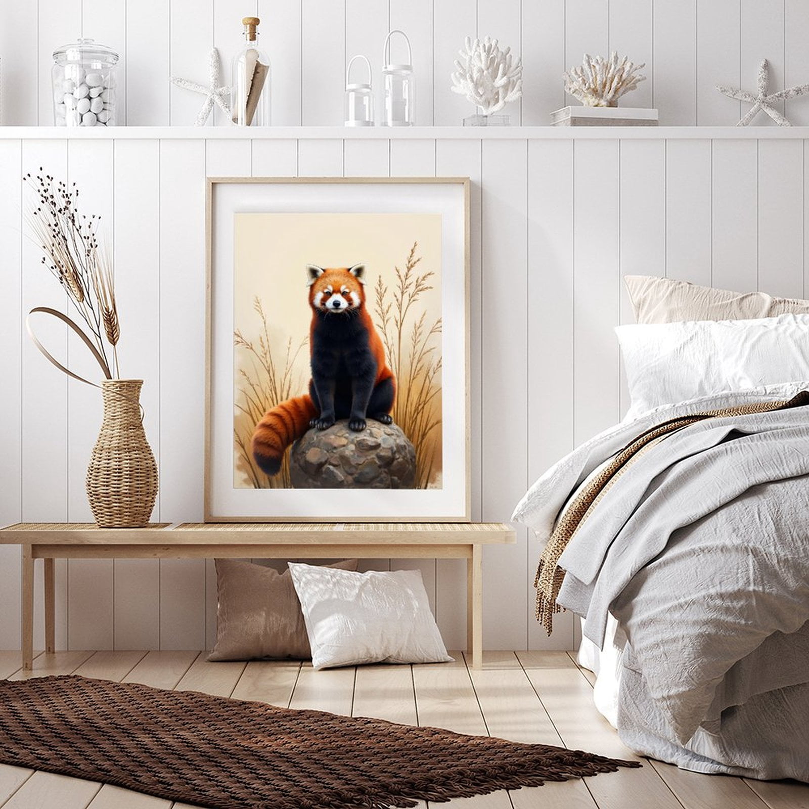 Diamond Art Kits for Adults - 5d Red Panda On Rock Diamond Painting for Adults, Diamond Art for Adults Beginners, Diamond Painting Kits for Adults for Home Wall Decor