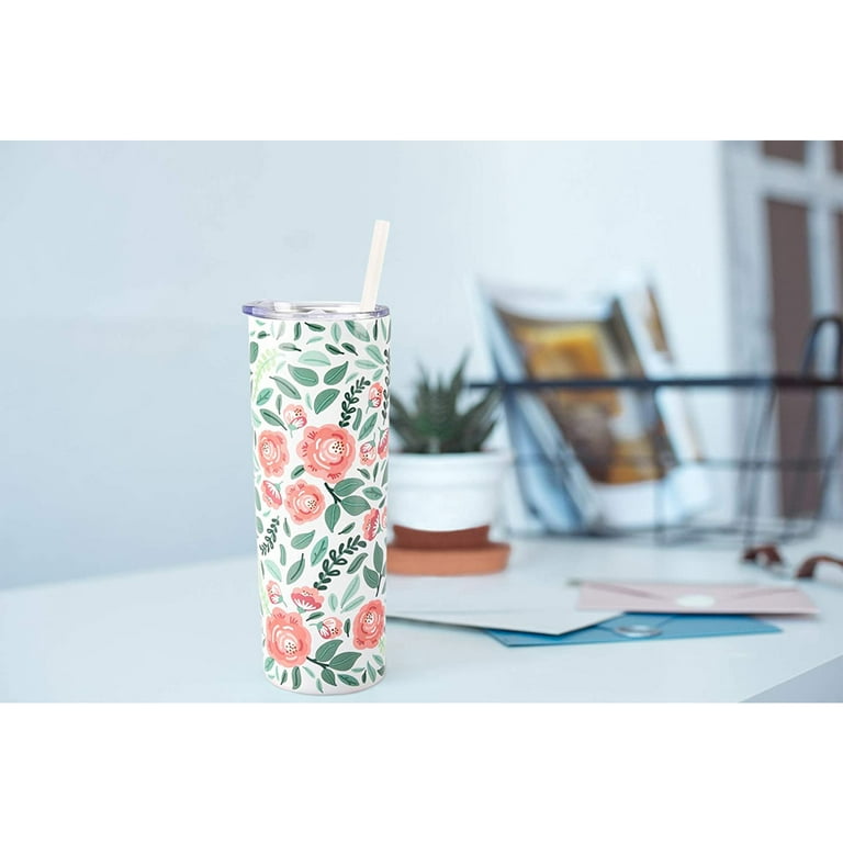 SassyCups Floral Tumbler With Straw | Double Wall Vacuum Insulated  Stainless Steel Flower Tumbler | Rose Tumbler | Floral Mugs for Women |  Cute