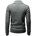 thumbnail image 3 of Mens Casual Slim Fit Knitted Pullover Sweaters Shawl Collar Solid Patterned Long Sleeve (CMOSWL077), 3 of 6