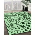 thumbnail image 3 of Ahgly Company Machine Washable Indoor Rectangle Transitional Mint Green Area Rugs, 7' x 9', 3 of 7