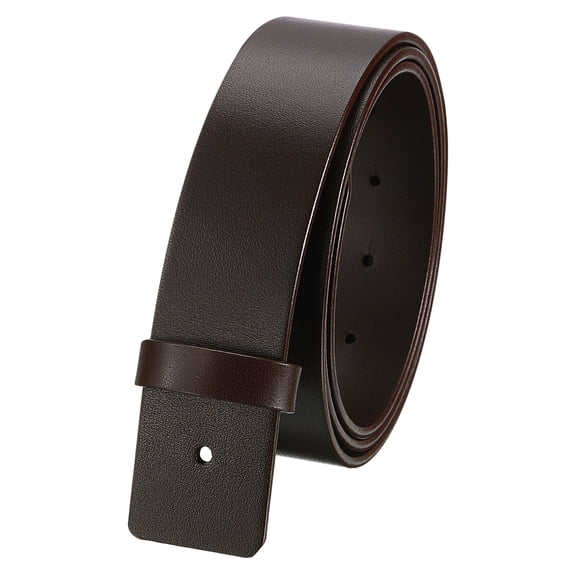 Men Leather Belt Strap, 1.5" Width for Plate Buckle Belts (125cm, Brown)