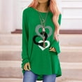 thumbnail image 2 of YWDJ Funny Valentines Day Shirts for Women Long Sleeve Valentines Day Shirts for Women Plus Size Graphic Tees Hearts Print Blouses Crew Neck Pullover Tops Green L, 2 of 5