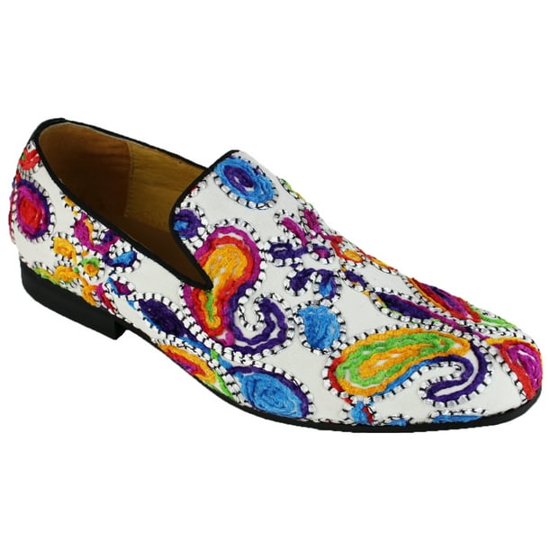 Moretti - Moretti Casual Men's Embroided Slip On Oxford Fashion Shoes ...