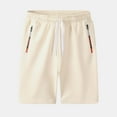 thumbnail image 6 of FRSASU Mens Sweat Shorts 7" Above Knee Workout Gym Shorts Lounge Shorts with Zipper Pockets Khaki, 6 of 6