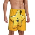 thumbnail image 2 of Pofeuu Happy Cartoon Star Print Men's Soft Woven Elastic Waistband Sleep Pajama Short-3X-Large, 2 of 6