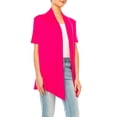 thumbnail image 2 of MOA Collection Women's Asymmetrical Hem Short Sleeves Cardigan, 2 of 6