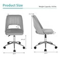 thumbnail image 2 of Gymax Velvet Accent Office Chair Adjustable Swivel Vanity Task Chair Grey, 2 of 10