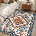 thumbnail image 5 of Bohemia Flower Area&nbsp;Rug 3x5ft Retro Boho Ethnic Farmhouse Floral Pattern Non-Slip&nbsp;Washable Square&nbsp;Rugs Soft Felt Indoor Floor Mat for Bedroom Kitchen Living Room Bathroom, 5 of 9