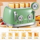 thumbnail image 2 of Wiltal tostador de 4 rebanadas, tostador verde retro, bagel, con tapa de acero inoxidable. Funciones de recalentamiento, descongelación y cancelación, función de cuenta regresiva, 6 niveles de dorado, 2 of 5