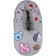 thumbnail image 3 of BT21 Ladies Line Friends Slippers - Ladies Classic Line Friends Plush Slippers - Tata, Van, Chimmy, Cooky, Shooky and RJ Slippers Grey, 9/10, 3 of 7