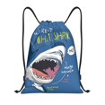 thumbnail image 1 of Gaeub Great White Shark Drawstring Backpack Bag Sport Gym Sackpack Heavy Duty String Backpack for Men Women-Medium, 1 of 6