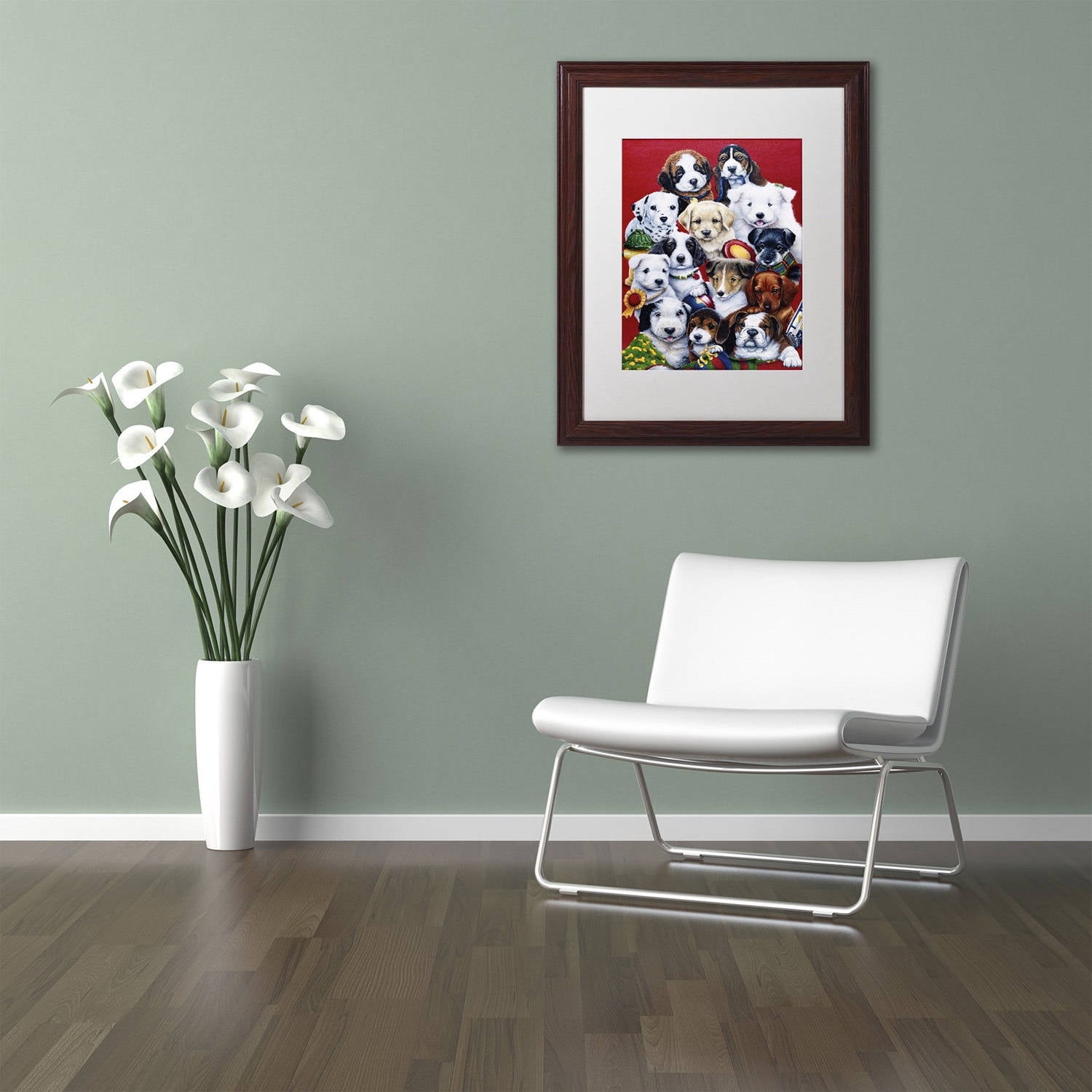 Trademark Fine Art 'Picture Day' Canvas Art by Jenny Newland, White Matte, Wood Frame