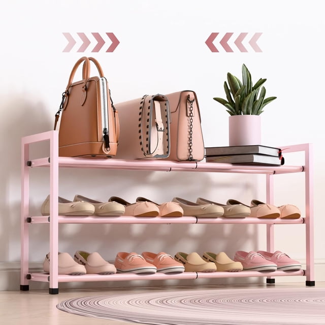 Expandable Shoe Rack for Closet \uC\uD Adjustable Shoe Rack for Small Space Small Shoe Organizer for Front Door Sturdy Metal