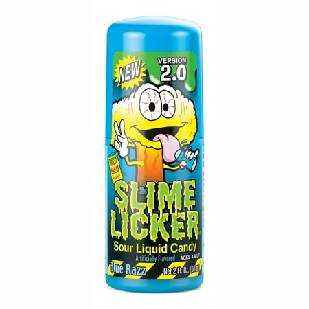 Toxic Waste Slime Licker 2.0 Blue Razz or Strawberry, Sour Candy, 2 fl. oz. Bottle