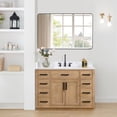 thumbnail image 2 of Gavino 48" Wood Vanity in Light Brown with Composite Stone Top and Mirror, 2 of 17