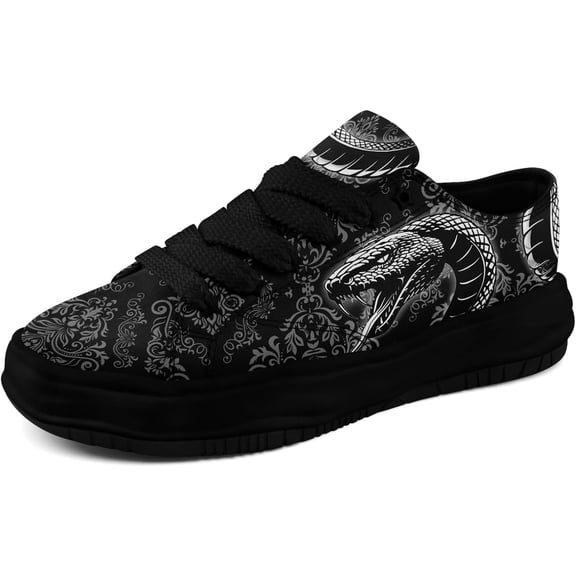 Coolcustomize Men's Fashion Canvas Sneaker Low Top Flat Casual Shoes Women's Vibrant Skull Lightweight Comfort Walking Shoes