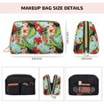 thumbnail image 2 of Cute Toucan Parrot Flowers Leaves Makeup Bag, Large Capacity Travel Cosmetic Bag for Women Girls- Travel Toiletry Bag Leather Portable Waterproof Makeup Case Organizer with Handle, 2 of 4