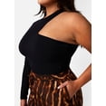 thumbnail image 4 of Rebdolls Women's Plus Animal Print Wide Leg Pants - Brown - 1X, 4 of 4