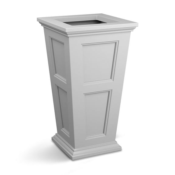 Mayne Fairfield 16” x 16” x 28” Square Tall White Self Watering Plastic Planter