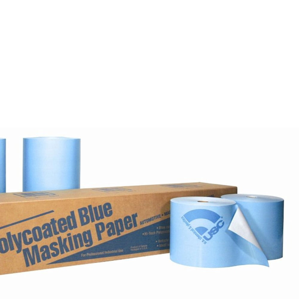 US Chemical 38006 Premium Masking Paper, 6 in W x 738 ft L, Blue