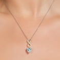 thumbnail image 3 of Gem Stone King Keren Hanan 3.08 Ct Heart Shape 10mm Sky Blue Simulated Aquamarine 925 Silver and 10K Yellow Gold Lab Grown Diamond Infinity Pendant Necklace with Chain, 3 of 3