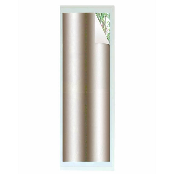 Window Privacy Film Brown White Ombre Stained Glass Window Film Decorative Sun Block Window Cover Vintage Minimalist Country Gradient Window Clings Static Adhesive Sticker for Bathroom 29.5"x118"