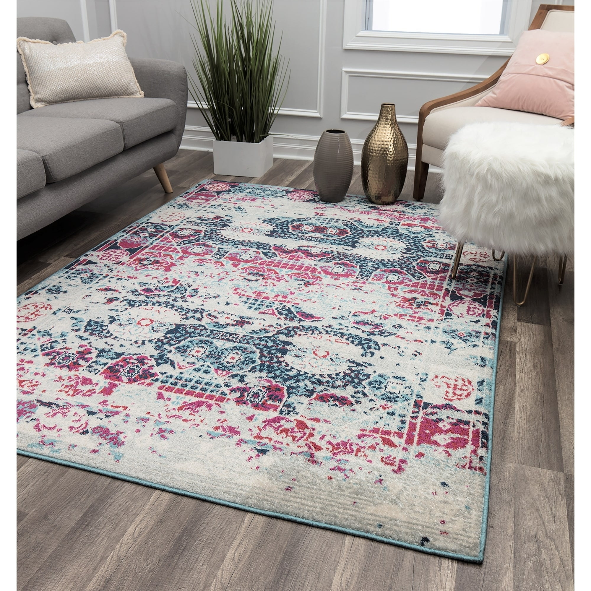 Rugs America Kaia Collection Boho Blush KA35A Contemporary Geometric