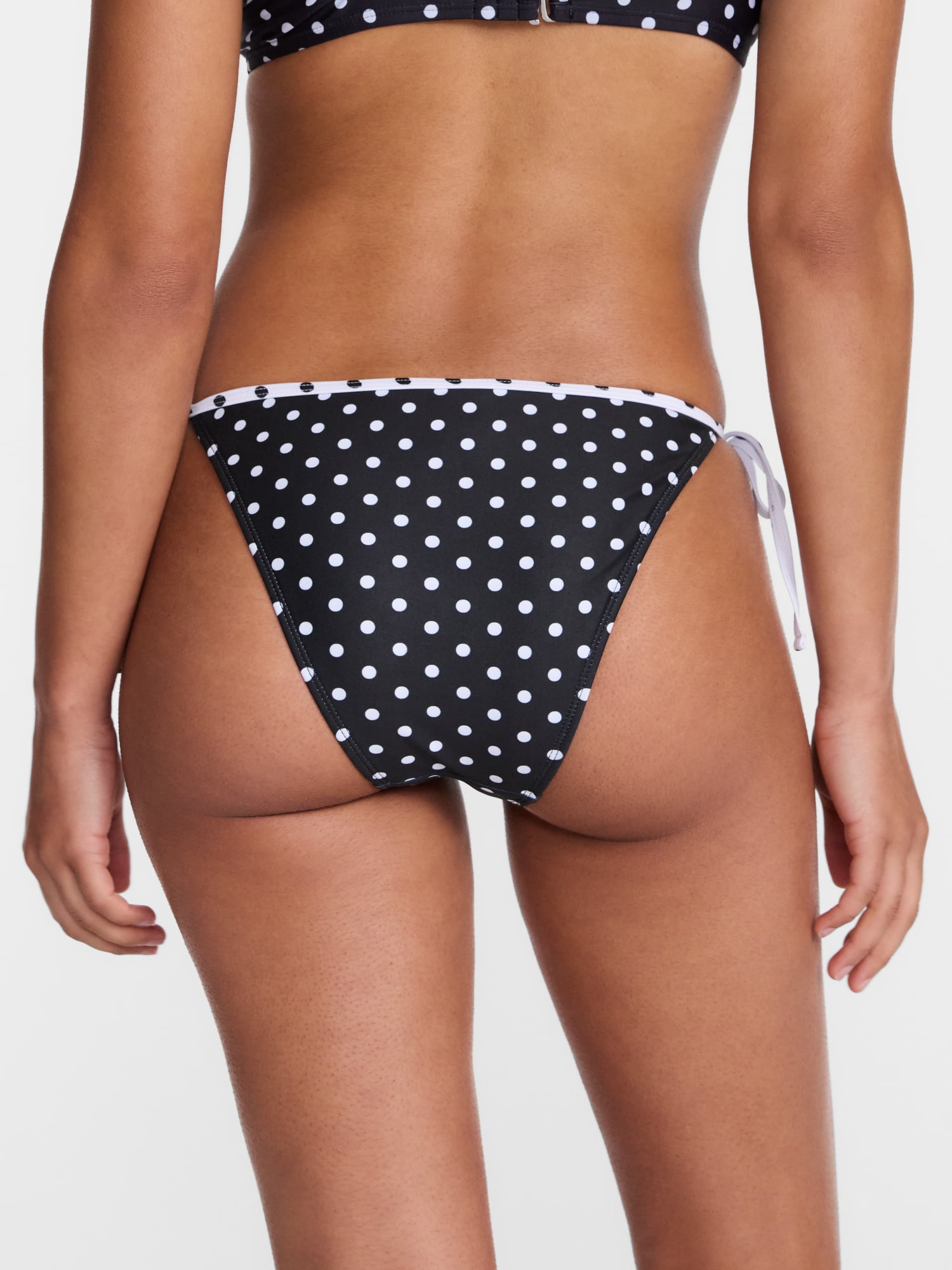 No Boundaries Reversible Polka Dot Side Tie Bikini Bottoms, Women's XXS-XXL