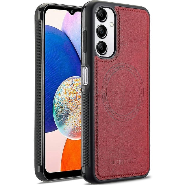 LC.IMEEKE For Samsung Galaxy A54 5G Magnetic Case Compatible with MagSafe Leather TPU Back Cover - R
