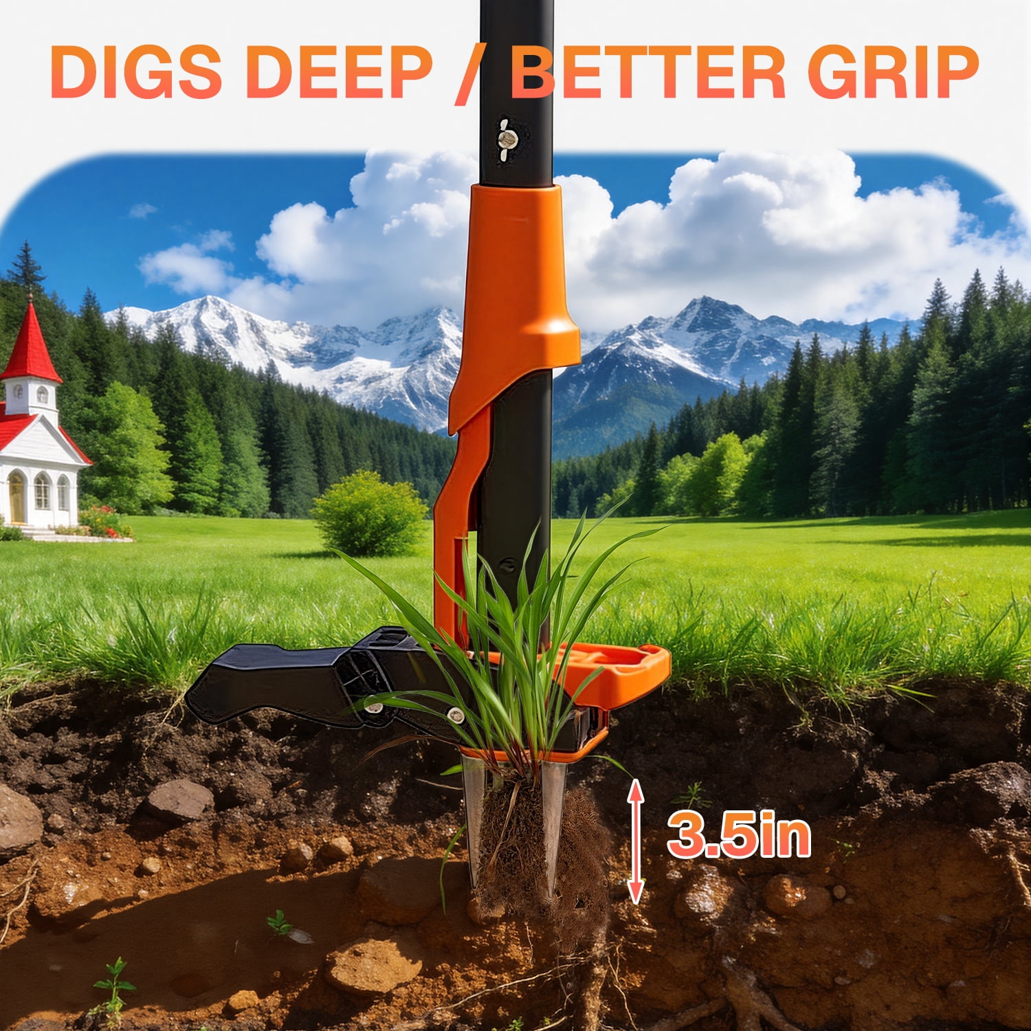 BN-LINK Weed Puller Tool，Stand Up Weed Puller with Long Handle，4 Claw Steel Head Weeder Tool for Lawn, Yard, Garden, Crabgrass, Dandelion Picker, Weed Remover